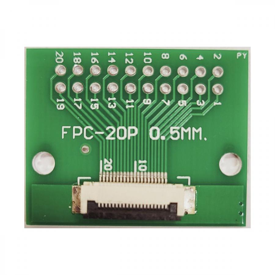 20핀, 0.5mm pitch FFC FPC to Connector 변환보드
