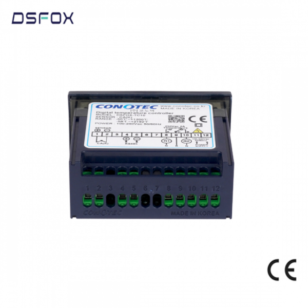 디바이스마트,기계/제어/로봇/모터 > 자동화(FA) > 제어 > 온도조절계,CONOTEC,디지털 냉난방 온도 조절기 DSFOX-TC10,입력 센서: CA(K) / 규격: 77(W) x 35(H) x 66.5(D) / 출력: 1 relay 1C 250V AC, 2A / 정격 전압: 100~240V AC 50/60Hz / 측정 범위: -50.0~1,200.0℃, -58~2,192℉