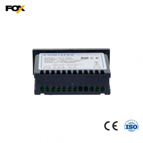 디바이스마트,기계/제어/로봇/모터 > 자동화(FA) > 제어 > 온도조절계,CONOTEC,디지털 온도 조절기 FOX-2002,입력 센서: NTC(10KΩ) / 규격: 77(W) x 35(H) x 78(D) / 출력: 2 relay 1C 1A 250V AC 2A / 정격 전압: 230V AC 50/60Hz / 온도 범위: -55.0~99.9℃