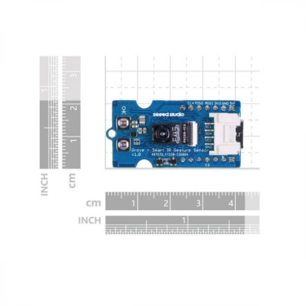 디바이스마트,MCU보드/전자키트 > 센서모듈 > 모션/제스처 > 제스처센서,Seeedstudio,Grove Smart IR Gesture Sensor [101991067],4.3cm x 2.1cm의 콤팩트한 크기의 보드에 적외선 카메라 센서를 장착하고 AI 알고리즘을 적용하여 제스처 감지를 구현 / 범위가 5-40cm 인 N-손가락 밀기, 핀치, 탭, 잡기, 회전, 엄지 위 / 아래 , 정적 등과 같은 다양한 제스처를 지원