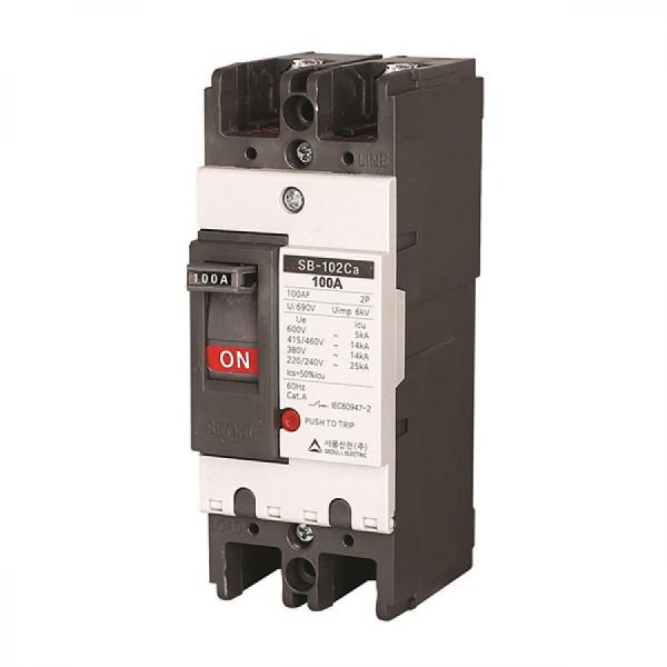 디바이스마트,기계/제어/로봇/모터 > 자동화(FA) > 배선 > 배선용차단기,서울산전,산업용 배선차단기 SB-102Ca 100A,Screw 방식 / 완전전자식(ODP) / 100AF / 극 수: 2P / 정격 전압: 460V 14kA / 정격 전류: 100A