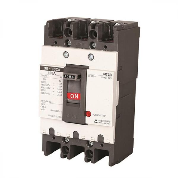 디바이스마트,기계/제어/로봇/모터 > 자동화(FA) > 배선 > 배선용차단기,서울산전,산업용 배선차단기 SB-103Ca 50A,Screw 방식 / 완전전자식(ODP) / 100AF / 극 수: 3P / 정격 전압: 460V 14kA / 정격 전류: 50A