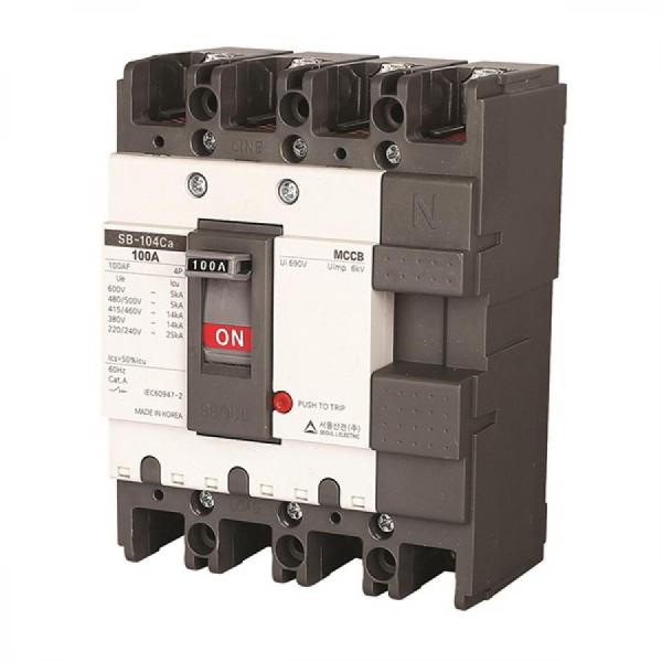 디바이스마트,기계/제어/로봇/모터 > 자동화(FA) > 배선 > 배선용차단기,서울산전,산업용 배선차단기 SB-104Ca 60A,Screw 방식 / 완전전자식(ODP) / 100AF / 극 수: 4P / 정격 전압: 460V 14kA / 정격 전류: 60A