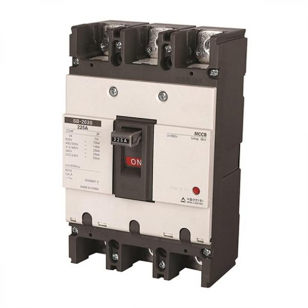 디바이스마트,기계/제어/로봇/모터 > 자동화(FA) > 배선 > 배선용차단기,서울산전,산업용 배선차단기 SB-203S 150A,Screw 방식 / 열동전자식(T.M) / 225AF / 극 수: 3P / 정격 전압: 460V 25kA / 정격 전류: 150A
