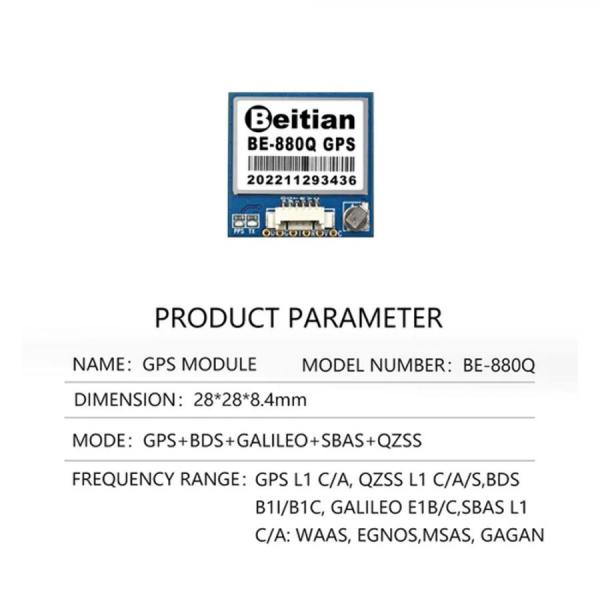 디바이스마트,MCU보드/전자키트 > 통신/네트워크 > GNSS/GPS > 정밀/고성능 GPS 모듈,Beitian,고정밀 미니 GPS 모듈 [BN-880Q],M8030-KT / GPS+BDS+GALILEO+SBAS+QZSS / Horizontal position : 2.0 CEP 2D RMS SBAS Enble / Rate : 4800bps ~ 921600bps / 전압 : DC 3.6V ~ 5.5V / 드론 / 플래시 지원