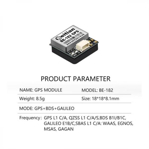 디바이스마트,MCU보드/전자키트 > 통신/네트워크 > GNSS/GPS > 정밀/고성능 GPS 모듈,Beitian,고정밀 미니 GPS 모듈 [BE-182],M10050 / GPS+BDS+GALILEO / Horizontal position : 2.0 CEP / Rate : 4800bps ~ 921600bps,평균 115200bps / 전압 : DC 3.6V ~ 5.5V / 드론 / 플래시 지원