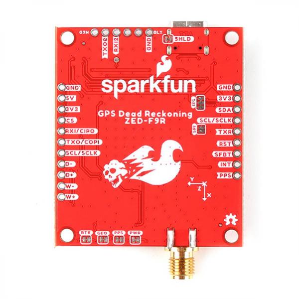 디바이스마트,MCU보드/전자키트 > 통신/네트워크 > GNSS/GPS > 정밀/고성능 GPS 모듈,SparkFun,SparkFun GPS-RTK Dead Reckoning Breakout - ZED-F9R, SMA (Qwiic) [GPS-22660],ZED-F9R 고정밀 GPS 보드 / 184채널 u-blox F9 엔진 GNSS / GPS+GLONASS+GALILEO / 2x Qwiic 커넥터 / Velocity Accuracy: 0.05m/s / Horizontal Position Accuracy: 0.01m with RTK