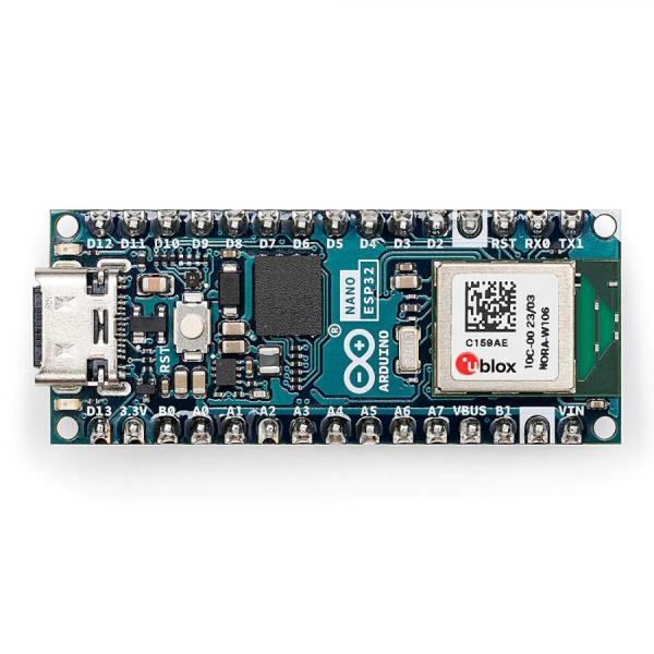 디바이스마트,오픈소스/코딩교육 > 아두이노 > 아두이노 정품 보드/쉴드/키트,아두이노,Arduino Nano ESP32 with headers,ABX00083 / ESP32-S3 와이파이 블루투스 콤보 칩셋 기반의 IoT, 마이크로 파이썬 특화 아두이노 나노 / u-blox NORA-W106(ESP32-S3) 칩셋 / USB-C 커넥터 / 입력 전압 : 6 - 21V / I/O 전압 : 3.3V / 아두이노 IoT 클라우드 및 HID 지원