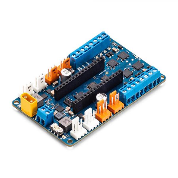 디바이스마트,오픈소스/코딩교육 > 아두이노 > 아두이노 정품 보드/쉴드/키트,아두이노,Arduino Nano Motor Carrier,ABX00041 / 아두이노 Nano 33 IoT용 확장보드 / 모터 컨트롤(MP6522 칩셋), 액추에이터 제어, 센서 연결 가능 / BNO055 9축 가속,자이로,지자기센서 내장 / 배터리 충전(최대 500mA) 및 구적 엔코더 카운팅을 위한 포트 / 모터드라이버 최대 출력 전압 : 12V / 모터당 최대 전류 : 500mA / 과열 방지 셧다운 기능 내장