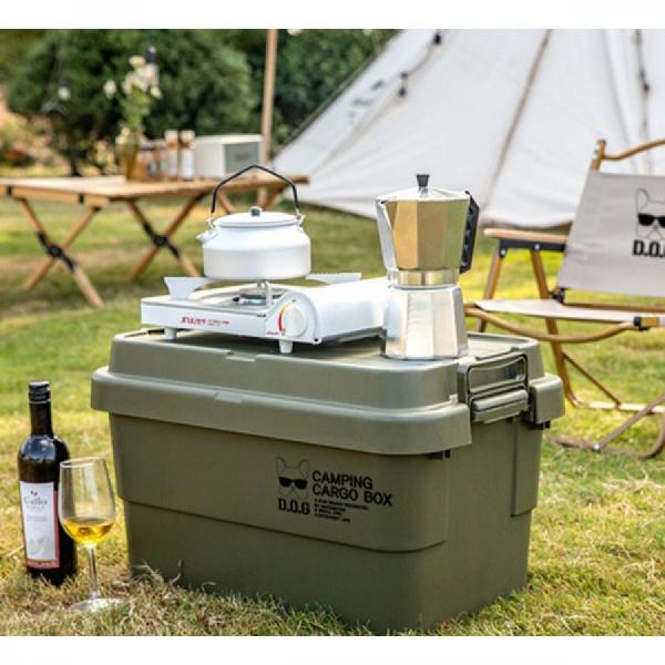 디바이스마트,EV 전기차/캠핑카/그린에너지 > 캠핑/보트 악세사리 > 캠핑용품 > 캠핑소품/공구,,[도그독] 캠핑 카고박스 다용도 수납 정리함 65L (카키),다용도 정리함 / 규격: 783×387×360mm 60L / 하중: 80~100kg / 색상: 카키