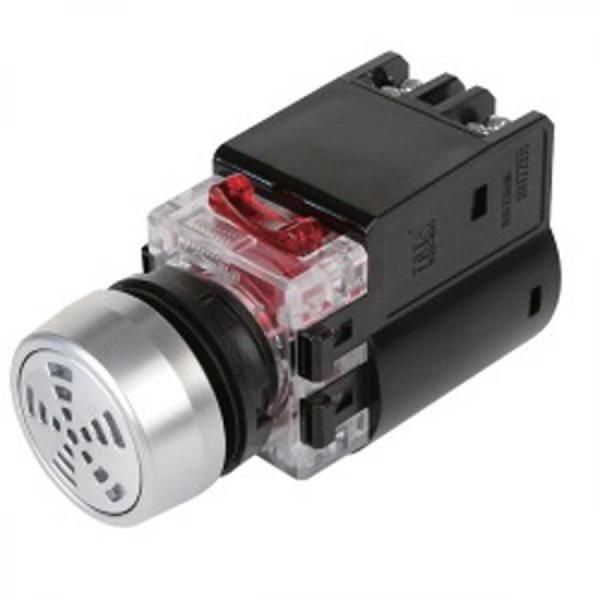 디바이스마트,스위치/부저/전기부품 > 부저/스피커/사이렌 > 부저 > 산업용 부저,한영넉스,알루미늄 가드 전자 부저 MRB-RA0,원형 돌출형 / 알루미늄 가드 / 설치 홀: Ø22 / 단속음 / 90dB / 정격 전압: 100~240V AC