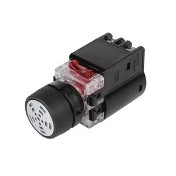 디바이스마트,스위치/부저/전기부품 > 부저/스피커/사이렌 > 부저 > 산업용 부저,한영넉스,플라스틱 가드 전자 부저 MRB-TA0,원형 돌출형 / 플라스틱 가드 / 설치 홀: Ø22 / 단속음 / 90dB / 정격 전압: 100~240V AC