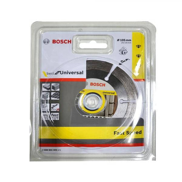 디바이스마트,수공구/전자공구/전동공구 > 전동/엔진공구 > 절단공구 > 만능커터날,보쉬 BOSCH,4인치 다이아몬드 컷팅 디스크 마른날 유니버셜 2608603309,직경 : 105 mm / 보어 직경 : 20/16 mm / 두께 : 2 mm / 세그먼트 높이 : 12 mm / 공정소재 : 철근콘크리트,기공콘크리트,지붕타일,석조,콘크리트 / 원산지 : 중국
