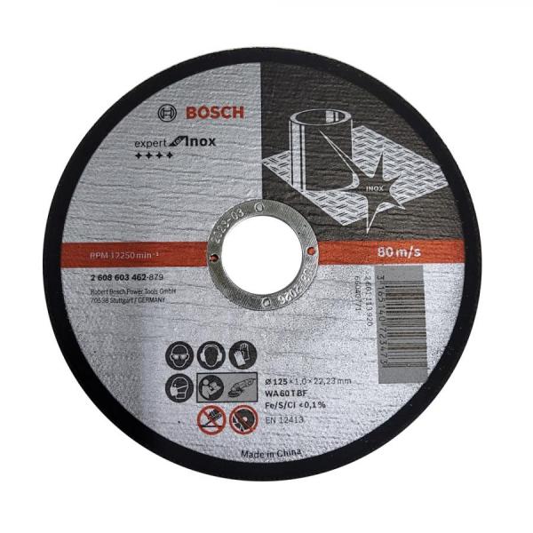 디바이스마트,수공구/전자공구/전동공구 > 작업공구 > 절단석,보쉬 BOSCH,5인치 절단석 스테인레스용 2608603471,낱개 판매, 10개 단위 구매시 캔 포장 / 직경 : 125 mm / 내경 : 22.23 mm / 두께 : 1 mm  / 공정소재 : 스테인레스 스틸 / 제원 : WA 60 T BF / 원산지 : 중국