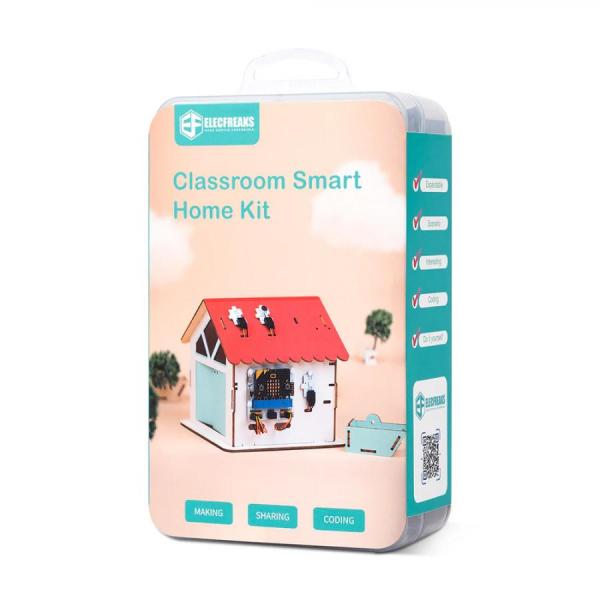 디바이스마트,오픈소스/코딩교육 > Micro:Bit > 마이크로비트 교육용키트,ELECFREAKS,ELECFREAKS Classroom Smart Home Kit [EF08297],IOT:bit 확장 보드, 충돌 센서, 180도 서보, 레인보우 LED, 노이즈 센서, 광 센서 및 OLED 디스플레이와 같은 구성 요소가 포함 / 다양한 기능을 지원하고 micro:bit 보드와 완벽하게 작동