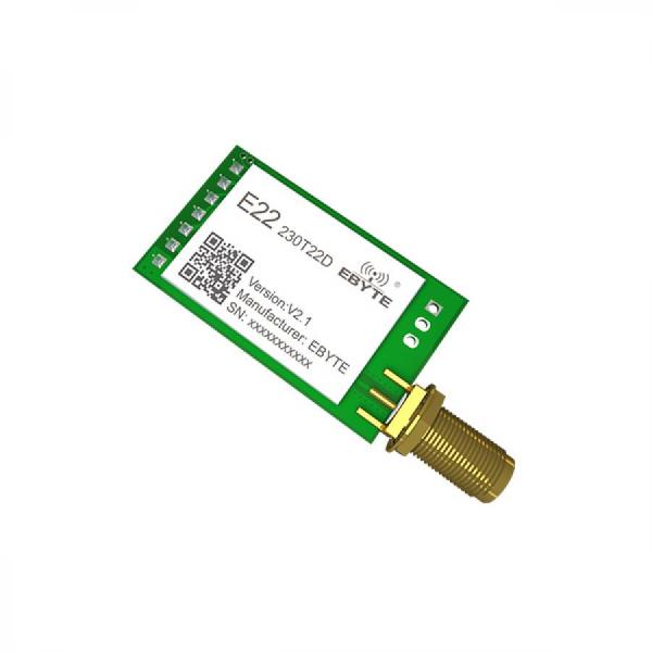 디바이스마트,MCU보드/전자키트 > 통신/네트워크 > RF/LoRa,EBYTE,산업용 SX1262 로라 230MHz 5km 장거리 무선 모듈 [E22-230T22D],SX1262 / 주파수 : 220.125 ~ 236.125MHz / 전압 : 2.3V ~ 5.5V / Tx power : 22dBm / Distance : 5km / 저전력  / SMA-K / UART