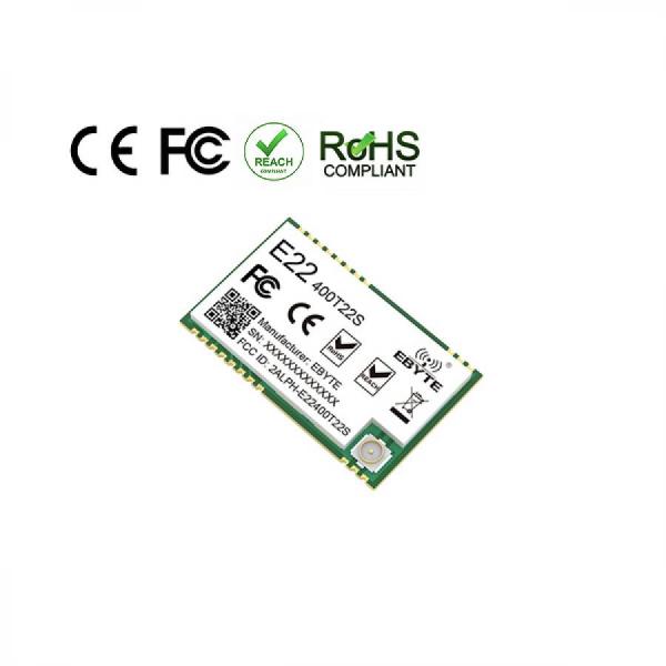 디바이스마트,MCU보드/전자키트 > 통신/네트워크 > RF/LoRa,EBYTE,산업용 SX1268 로라 430MHz 5.5km 장거리 무선 모듈 [E22-400T22S],SX1268 / 주파수 : 410.125 ~ 493.125MHz / Tx power : 22Bm / 거리 : 5.5km  / 전압 : 2.3V ~ 5.5V / 속도 : 0.3k~62.5kbps / UART