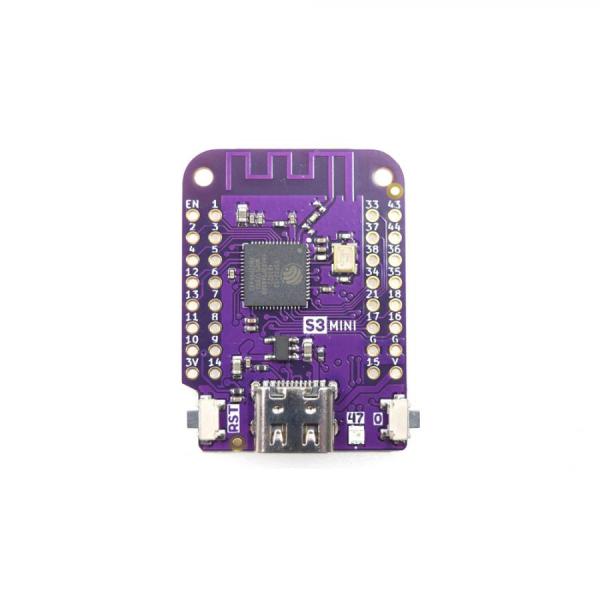 디바이스마트,오픈소스/코딩교육 > 파이썬/IoT 개발 보드 > WeMos > WeMos 정품/호환키트,WeMos,[정품] LOLIN S3 Mini V1.0.0 ESP32-S3FH4R2 와이파이 블루투스 개발보드,ESP32-S3FH4R2 칩셋 전용 / 와이파이 블루투스 기반 IOT 개발보드  / USB-C / 4MB 플래시 / 2MB PSRAM MicroPython(Default), Arduino 및 ESP-IDF 호환