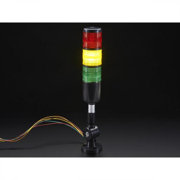 디바이스마트,MCU보드/전자키트 > 디스플레이 > LED,Adafruit,Tower Light - Red Yellow Green Alert Light with Buzzer - 12VDC [ada-2993],빨간색, 노란색, 녹색 경고등 / 12VDC / 180도 / 높이: 340mm