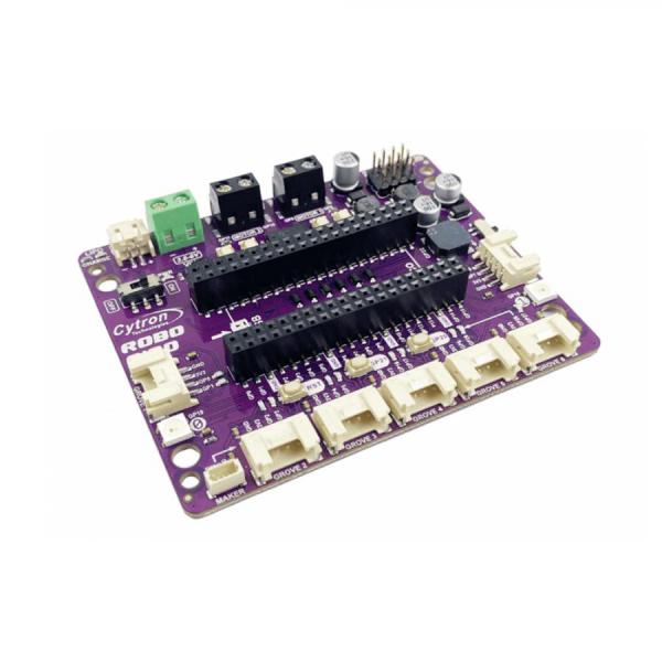 디바이스마트,오픈소스/코딩교육 > 라즈베리파이 > 라즈베리파이 확장보드/HAT,Cytron,Robo Pico: Simplifying Robotics for Raspberry Pi Pico [ROBO-PICO],Robo Pico 보드 / 라즈베리파이 피코, 피코W용 / 듀얼 채널 DC 모터 드라이버, 서보 모터 포트 4개, Grove 포트 7개, Maker 포트 1개, RGB LED NeoPixel 2개, 피에조 버저 1개가 장착 / 구성품 : 보드 x1