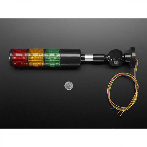 디바이스마트,MCU보드/전자키트 > 디스플레이 > LED,Adafruit,Tower Light - Red Yellow Green Alert Light with Buzzer - 12VDC [ada-2993],빨간색, 노란색, 녹색 경고등 / 12VDC / 180도 / 높이: 340mm