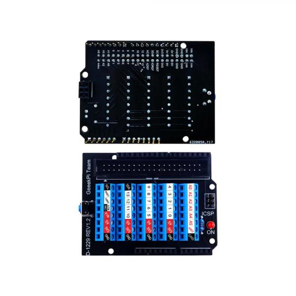 디바이스마트,오픈소스/코딩교육 > 아두이노 > 아두이노 호환쉴드,52PI,아두이노 UNO 터미널블록 확장 보드 [EP-0142],아두이노 우노용 터미널블록 확장보드 / 53*66*15mm / 터미널 간격 : 3.5mm / 26AWG~16AWG 사용 가능 / IDC40 커넥터 포함