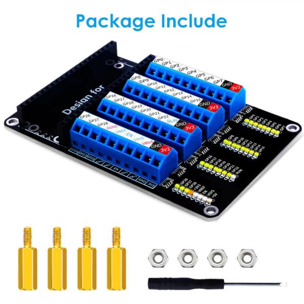 디바이스마트,오픈소스/코딩교육 > 라즈베리파이 > 라즈베리파이 확장보드/HAT,52PI,라즈베리파이 피코 터미널블록 확장 보드 [EP-0145],라즈베리파이 피코용 터미널블록 확장보드 / 87*57*22mm / GPIO LED 포함
