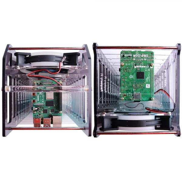 디바이스마트,오픈소스/코딩교육 > 라즈베리파이 > 라즈베리파이 확장보드/HAT,52PI,라즈베리파이 8층 아크릴 랙 케이스 [ZP-0089],라즈베리파이 랙 케이스 / 8층 / 120mm 5V RGB LED 팬 포함 / 젯슨나노 사용 가능 / 152*133*280mm