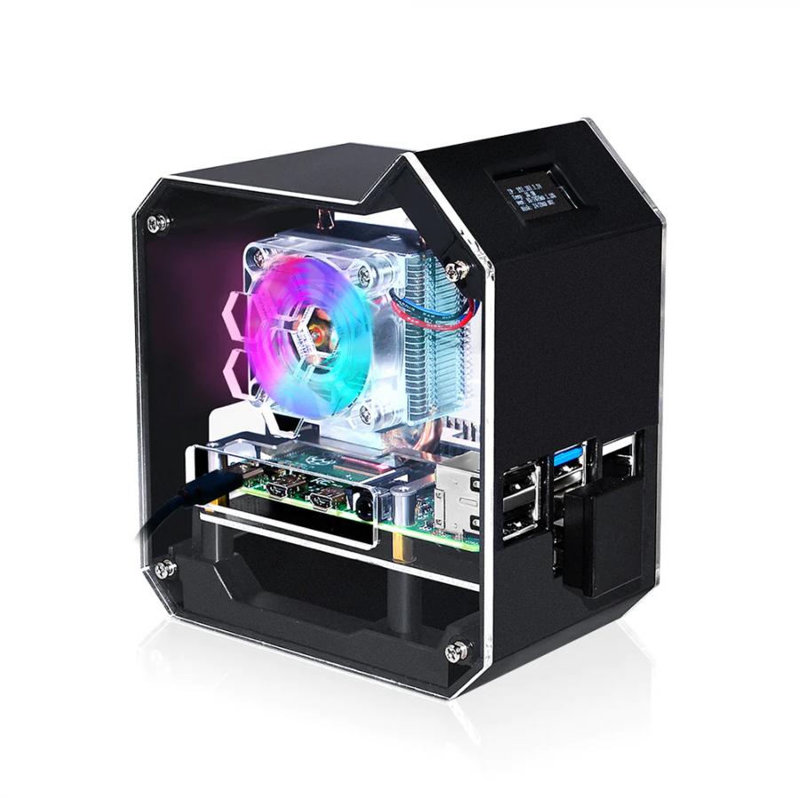 라즈베리파이4B ABS 아이스 타워 NAS 키트 블랙 [ZP-0130]