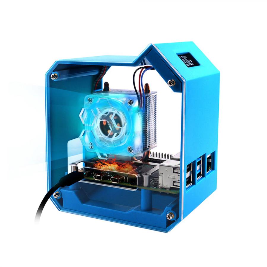 라즈베리파이4B ABS 아이스 타워 케이스 블루 [ZP-0128]