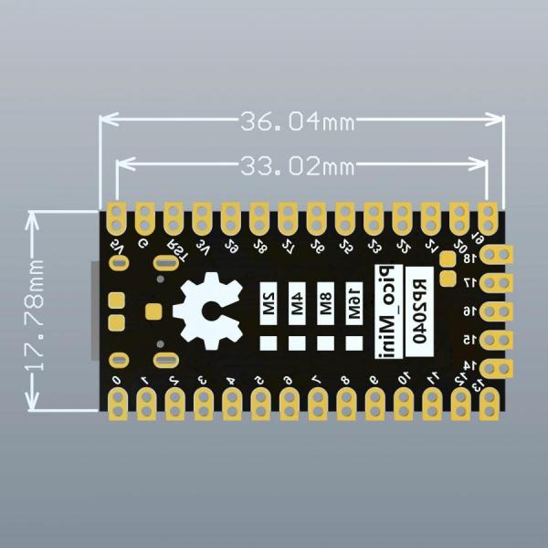 디바이스마트,오픈소스/코딩교육 > 파이썬/IoT 개발 보드 > RP2040/RP2350,Happy House,RP2040 Pico Mini 4MB  라즈베리파이 피코 호환보드 [CMODULE-17],Raspberry Pi Pico랑 동일칩셋 / C타입 / 슈퍼 미니버전 / ARM Cortex M0+ / 4MB / 데이터 케이블 포함