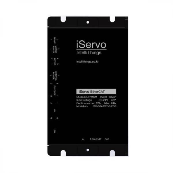 디바이스마트,기계/제어/로봇/모터 > 모터드라이버 > BLDC모터 드라이버,로버,intelliThings iServo EtherCAT,입력 전압 : Control power: DC 24V, Motor power: DC 24 ~ 48V / 연속/최대 전류 : Continuous current: 12A, Peak current: 24A / DC, BLDC, PMSM, 3-phase Stepper 모터 구동 / 온라인 기계 파라미터 모니터링