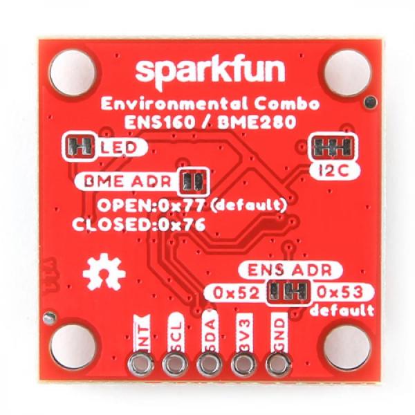디바이스마트,MCU보드/전자키트 > 센서모듈 > IMU/AHRS(9축 이상),SparkFun,SparkFun Environmental Combo Breakout - ENS160/BME280 (Qwiic) [SEN-22858],ENS160/BME280  콤보 보드 / 기압, 습도 및 온도를 포함한 다양한 환경 데이터를 제공