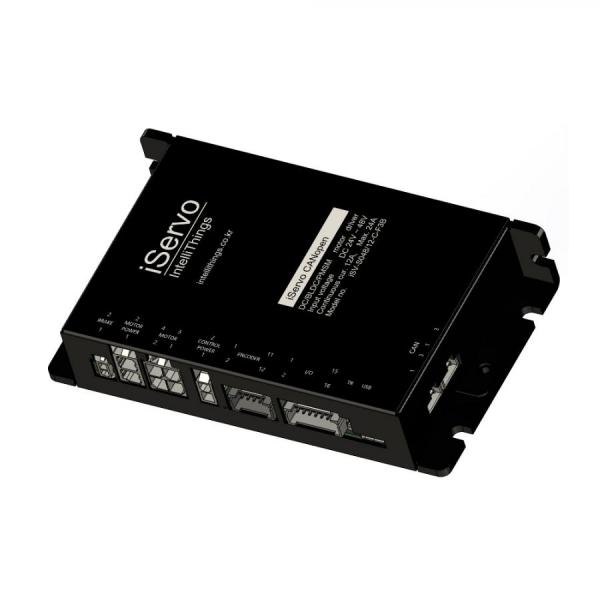 디바이스마트,기계/제어/로봇/모터 > 모터드라이버 > BLDC모터 드라이버,로버,intelliThings iServo CANopen,입력 전압 : Control power: DC 24V, Motor power: DC 24 ~ 48V / 연속/최대 전류 : Continuous current: 12A, Peak current: 24A / DC, BLDC, PMSM, 3-phase Stepper 모터 구동