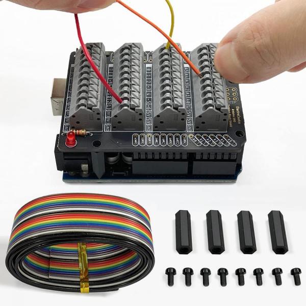 디바이스마트,오픈소스/코딩교육 > 아두이노 > 아두이노 호환쉴드,일렉트로쿠키,아두이노 우노 확장보드 터미널쉴드(Push-in 타입),아두이노 우노 확장보드 터미널쉴드, 편리하고 강하게 고정되는 케이블 연결 방식 (Push-in 타입)