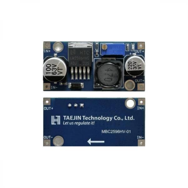 디바이스마트,MCU보드/전자키트 > 전원/신호/저장/응용 > 레벨컨버터/전압관리,태진기술,LM2596HV Buck Converter Module,LM2596HV DC-DC 벅 컨버터 스텝다운 모듈 / 입력 전압 범위 : DC 4V ~ 55V / 출력 전압 범위 : 1.25V ~ 35V DC / 출력 전류 : 정격 전류 2A, 최대 3A