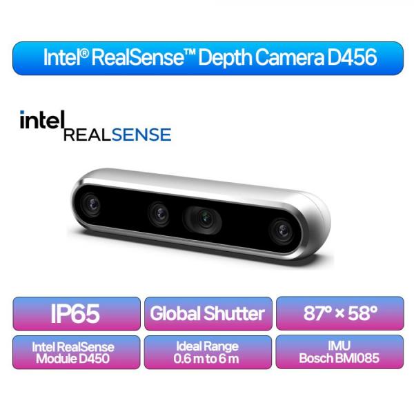 디바이스마트,오픈소스/코딩교육 > 인텔 로보틱스 > 인텔 리얼센스(RealSense),Intel RealSense,Intel RealSense Depth Camera D456 (82635DSD456,82635DSD456MP),[국내 대리점 정품] 인텔 리얼센스 심도 카메라 D456 / 이전 모델인 D445에 방수 방진 기능이 추가된 카메라 / 82635DSD456 / 82635DSD456MP