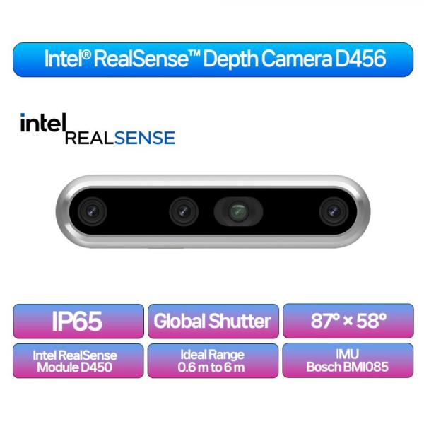 디바이스마트,오픈소스/코딩교육 > 인텔 로보틱스 > 인텔 리얼센스(RealSense),Intel RealSense,Intel RealSense Depth Camera D456 (82635DSD456,82635DSD456MP),[국내 대리점 정품] 인텔 리얼센스 심도 카메라 D456 / 이전 모델인 D445에 방수 방진 기능이 추가된 카메라 / 82635DSD456 / 82635DSD456MP