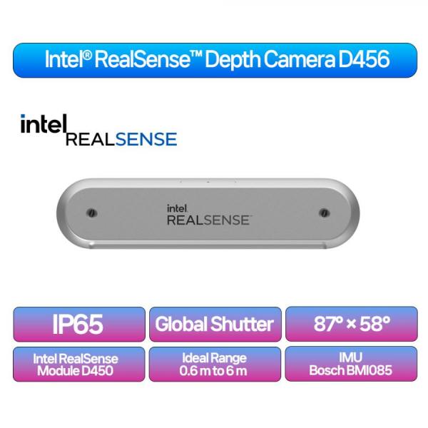 디바이스마트,오픈소스/코딩교육 > 인텔 로보틱스 > 인텔 리얼센스(RealSense),Intel RealSense,Intel RealSense Depth Camera D456 (82635DSD456,82635DSD456MP),[국내 대리점 정품] 인텔 리얼센스 심도 카메라 D456 / 이전 모델인 D445에 방수 방진 기능이 추가된 카메라 / 82635DSD456 / 82635DSD456MP
