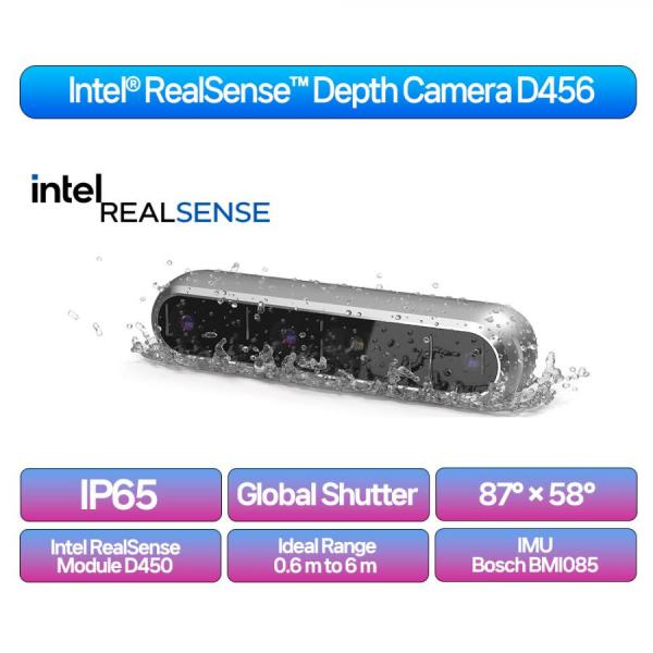 디바이스마트,오픈소스/코딩교육 > 인텔 로보틱스 > 인텔 리얼센스(RealSense),Intel RealSense,Intel RealSense Depth Camera D456 (82635DSD456,82635DSD456MP),[국내 대리점 정품] 인텔 리얼센스 심도 카메라 D456 / 이전 모델인 D445에 방수 방진 기능이 추가된 카메라 / 82635DSD456 / 82635DSD456MP