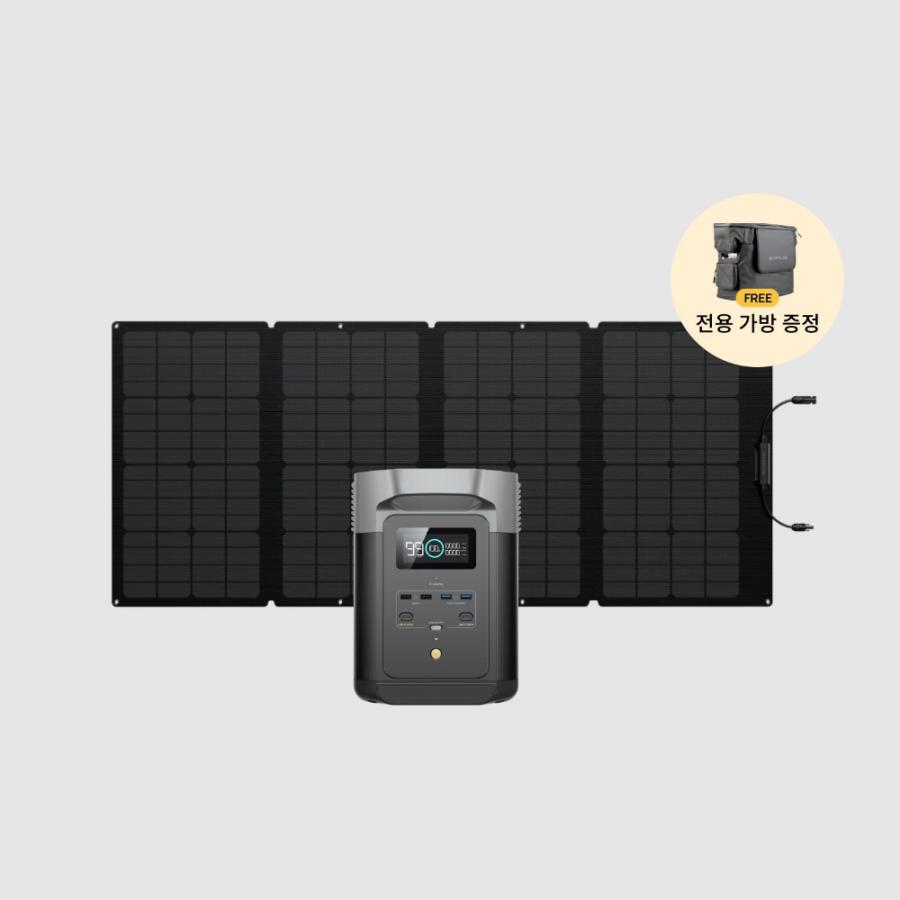 캠핌용 파워뱅크 DELTA2 델타2 + 태양광 패널 160W
