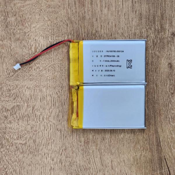 디바이스마트,전원/파워/배터리 > 배터리/배터리홀더 > 배터리팩 Pack > 리튬폴리머 Li-Po,DTP Battery,7.4v 2000mAh KC인증 리튬폴리머 배터리 [634169-2S],제조사 : DTP Battery / 리튬폴리머 배터리 / 전압 : 7.4V / 용량 : 2000mAh / 출력단자 : Molex 87439-0200 / 사이즈 : 82*71mm