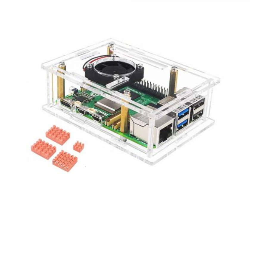 라즈베리파이5 전용 아크릴 케이스 방열판 풀 패키지 [NEW-7]
