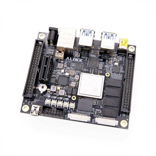 디바이스마트,MCU보드/전자키트 > 프로세서/개발보드 > FPGA,ALINX,AMD Xilinx Zynq UltraScale+ MPSoC AI FPGA Development EVB XUZU2CG [AXU2CGB Board + Heatsink],Dual-Core ARM Cortex-A53，1.2GHz, Dual-Core ARM Cortex™-R5， 500MHz / Zynq UltraScale+™ MPSoC XCZU2CG- 1SFVC784E, 2GB DDR4 / EMMC FLASH / JTAG / USB UART / 기가비트 이더넷