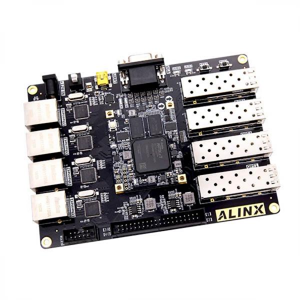 디바이스마트,MCU보드/전자키트 > 프로세서/개발보드 > FPGA,ALINX,AMD XILINX Artix-7 FPGA Development Board SFP XC7A100T [AX7101],Artix-7 / Core Board SOM : XC7A100T 칩셋, 2 x 512MB DDR3, QSPI Flash 128Mbit / FPGA Board : 4 x SFP Fiber, 4 x Gigabit Ethernet, 12V Power, VGA, UART, JTAG / -40°c ~ 85°c