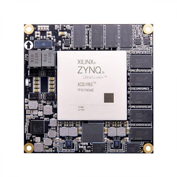 디바이스마트,MCU보드/전자키트 > 프로세서/개발보드 > FPGA,ALINX,AMD Xilinx Zynq UltraScale+ MPSoC SOM FPGA Core board AI XCZU19EG [ACU19EG],XCZU19EG-2FFVC1760I, 4x ARM CORTEX-A53 + Dual Core ARM CORTEX-R5 / Mali™-400 MP2 GPU / PS 5GB DDR4, PL 4GB DDR4 / 32GB eMMC FLASH, 128MB QSPI FLASH / -40°c~85°c