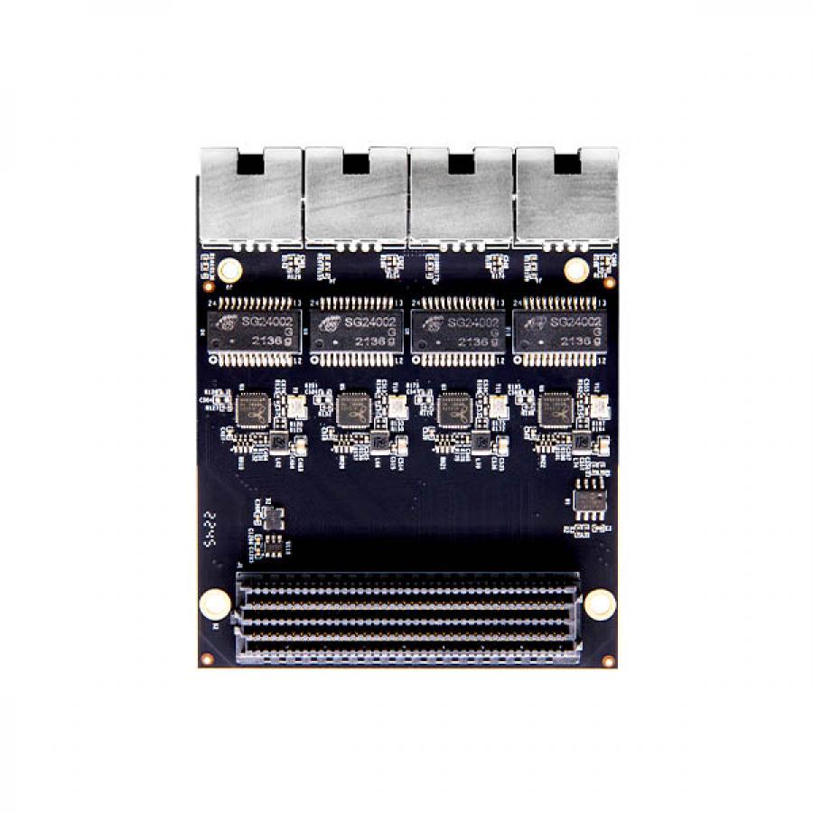 4-way PHY Gigabit Ethernet port module FMC LPC board [FL2121]