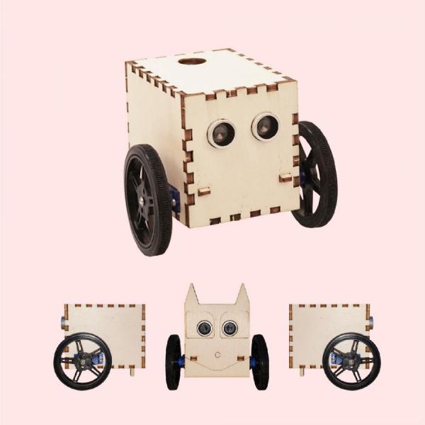 디바이스마트,MCU보드/전자키트 > 교육용키트/로봇 > 교육용키트 > 코딩교육,엘라인,로봇 만들기 KIT,앞에 놓인 장애물을 인식하고 판별하여 스스로 회피하는 자율주행로봇