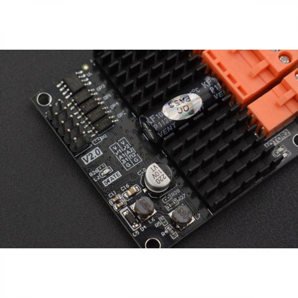 디바이스마트,MCU보드/전자키트 > 버튼/스위치/제어/RTC > 모터/모터컨트롤,DFROBOT,Dual-Channel DC Motor Driver-12A [DFR0601],12A 7~24V 듀얼채널 DC모터 드라이버 / 2채널