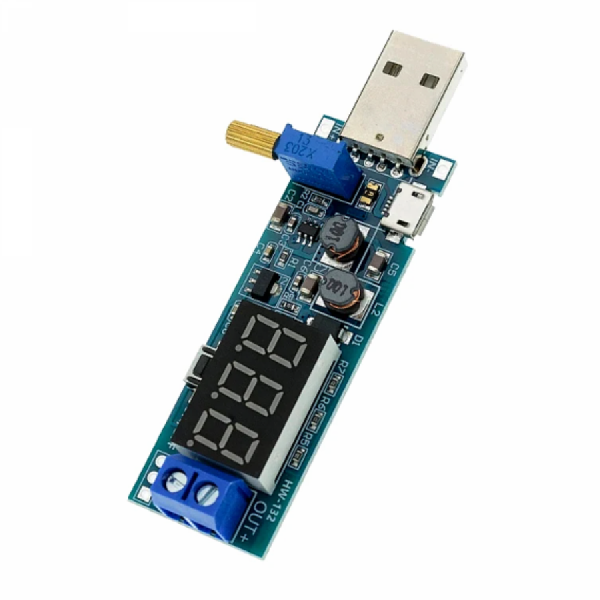 디바이스마트,MCU보드/전자키트 > 전원/신호/저장/응용 > 레벨컨버터/전압관리,SMG,DC-DC USB 스텝 업 다운 디스플레이 전원 모듈 [THC-UB01],USB 가변 컨버터 / 입력전압: 3.5V~12V / 출력전압: 1.2~24V / 사이즈: 64x22x14mm / MicroUSB 전원 공급 가능 / FND를 통해 출력 전압을 확인할 수 있습니다.